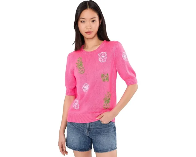 Свитер с коротким рукавом Lilly Pulitzer Orton из мягкой трикотажной ткани