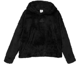 adidas Kids Толстовка с капюшоном из искусственного меха и классическими полосками