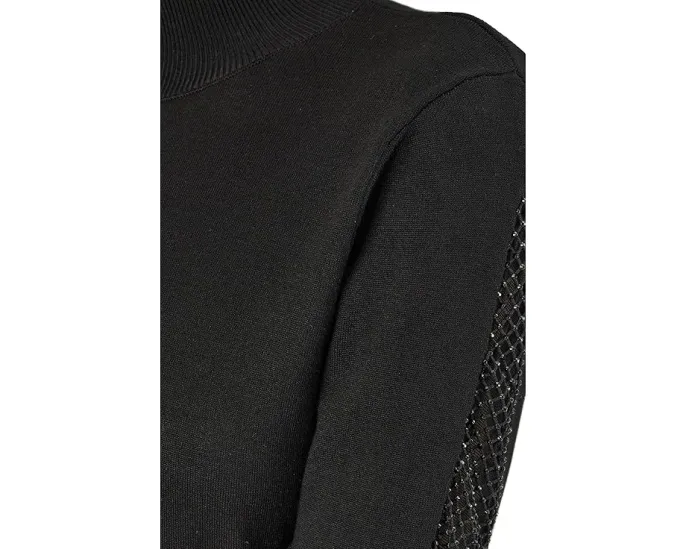 Блуза с высоким воротником и расклешенным рукавом с пайетками Vince Camuto