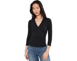 Блуза Lilla P с запахом и рукавом 3/4 из рубчатого слаба