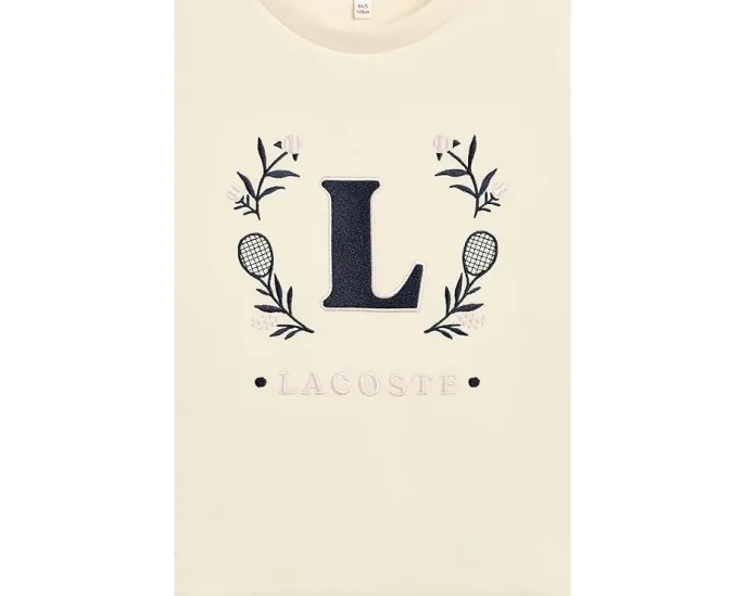 Детский свободный трикотажный свитер Lacoste Spacer Knit Oversized Crew