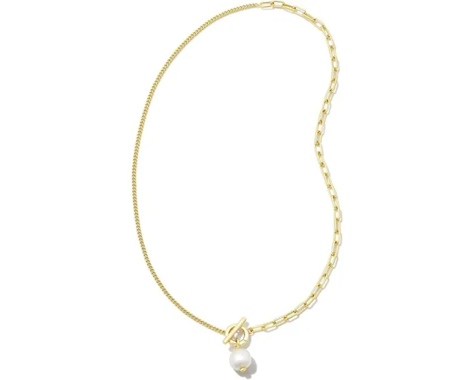 Колье Kendra Scott Leighton Pearl Chain с жемчужным шармом