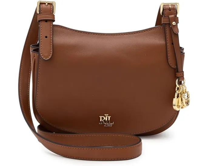 Средняя кожаная кроссбоди сумка Lauren Ralph Lauren Marcy с регулируемым ремнем