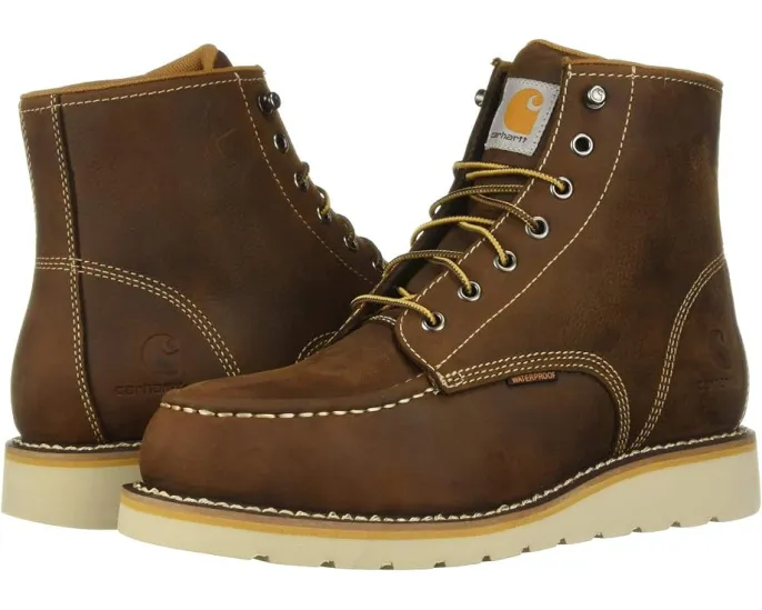 Водонепроницаемый ботинок Carhartt 6 дюймов со стальным носком и клиновидной подошвой