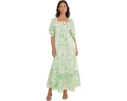 Платье макси с коротким рукавом Lilly Pulitzer Hadly на резинке и ярусами