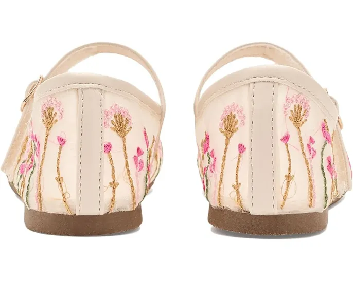 Детские балетки Mia Kids Kescia с вышитой сеткой и пряжкой