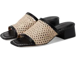 Босоножки Bernardo Jenne на каблуке с верхом из рафии и кожаной подкладкой