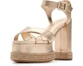 Босоножки Hilda Rope High Schutz на высокой платформе из металлизированной кожи и рафии