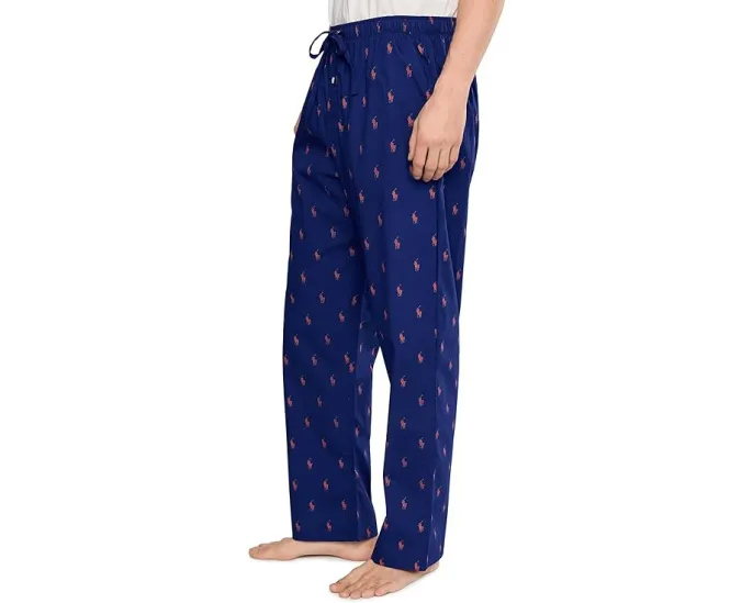 Пижамные брюки Woven PJ Pant от Polo Ralph Lauren с принтом All Over Pony Player