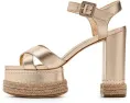 Босоножки Hilda Rope High Schutz на высокой платформе из металлизированной кожи и рафии