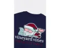 Vineyard Vines Длинная футболка с карманом и новогодним принтом Santa Whale List