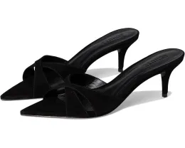 Туфли-мюли Schutz Hilda Leaf из замши на шпильке с перекрещивающимися ремешками