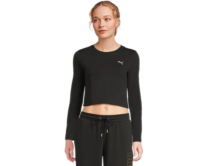 Кроп-топ PUMA Essentials с длинными рукавами и вышитым логотипом