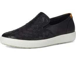 Кроссовки ECCO Soft 7 Woven Slip-On 3.0 с эластичными вставками и кожаным верхом