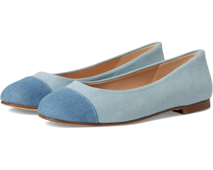 Балетки Nina от French Sole из денима с круглым носком и кожаной подошвой