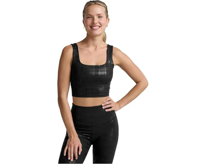 Кроп-топ Beyond The Studio High с втачным бюстгальтером из мягкой ткани Plaid Foil