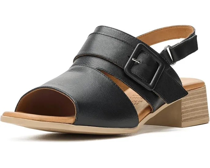 Кожаные сандалии Spring Step Acoliana на устойчивом каблуке с регулируемой задней лямкой