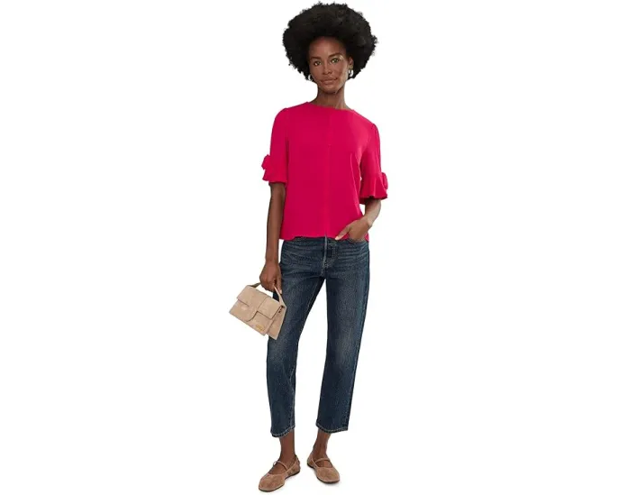 Джинсы Levi's 501 Crop зауженного кроя с высокой посадкой и потертостями