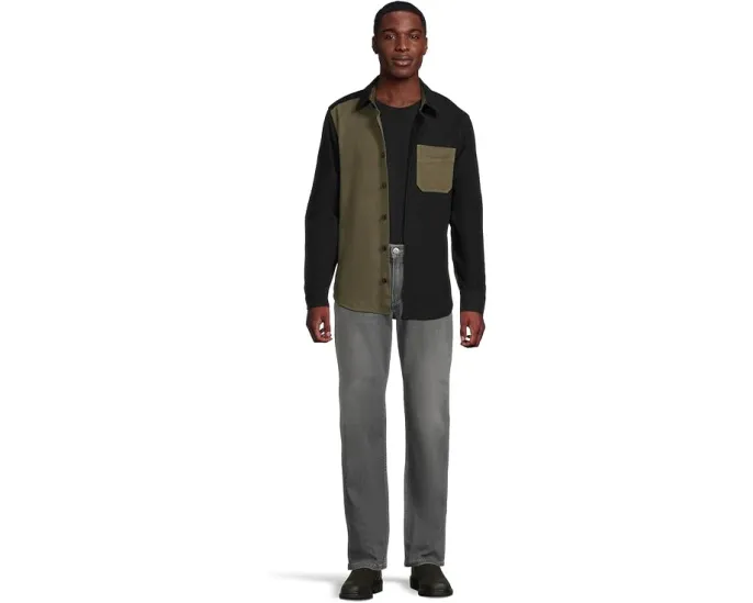 Рубашка L.L.Bean Signature 1933 из замши с длинным рукавом и смешанными материалами