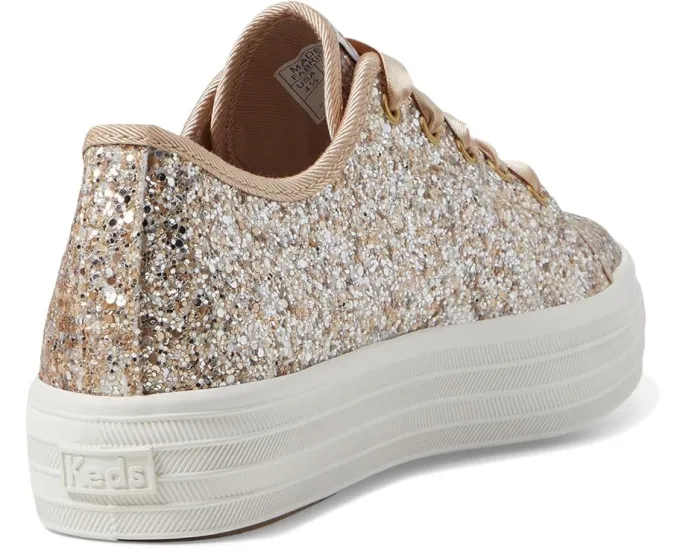 Детские кроссовки Keds Triple UP Glitter Celebrations с блестками и стопкой