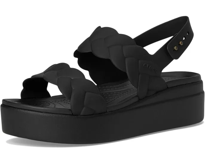 Сандалии Crocs Brooklyn с низким клином и плетеным верхом