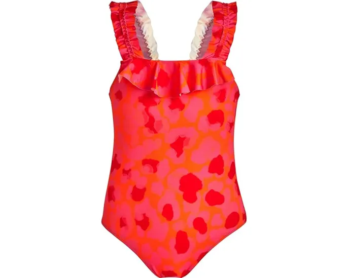 Детский купальник Vilebrequin Kids New Leopard Stretch Giny с оборками