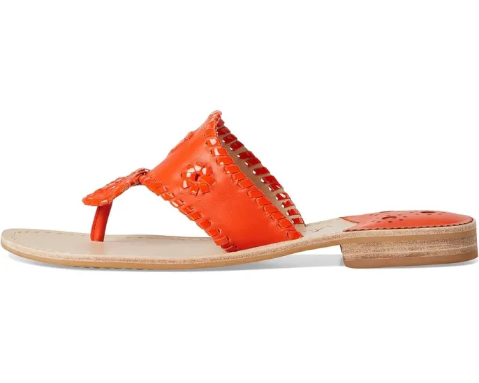 Jack Rogers Босоножки Jacks Flat Sandal на плоской подошве из кожи наппа и лакированной кожи