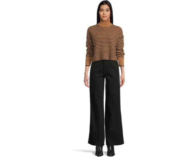Свитер Madewell Pine Stripe Wool Waffle Stripe с воротником-водолазкой и рельефным узором