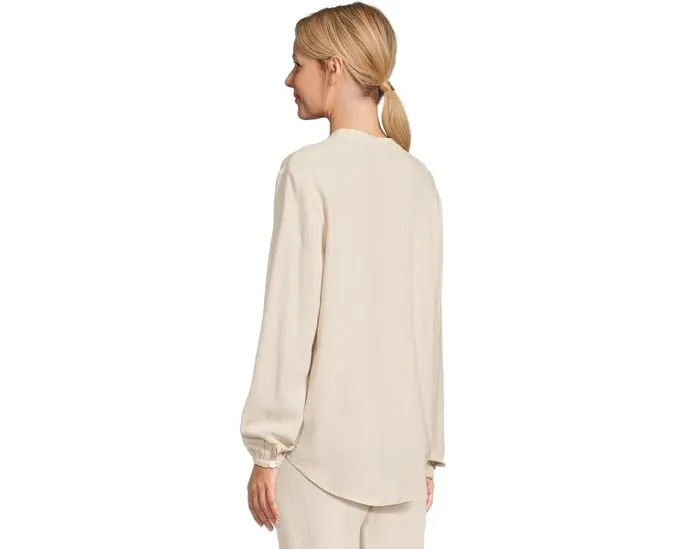 Блуза Barefoot Dreams из льняной смеси с длинными рукавами