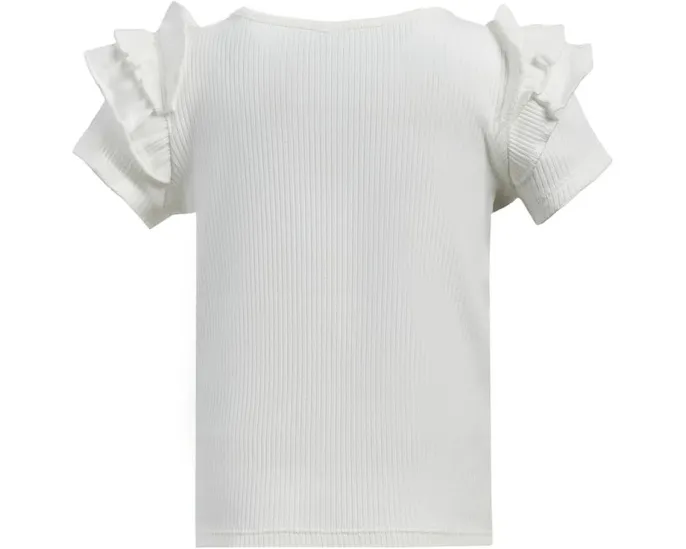 Блузка для девочки Janie and Jack с короткими рукавами в рубчик и рюшами