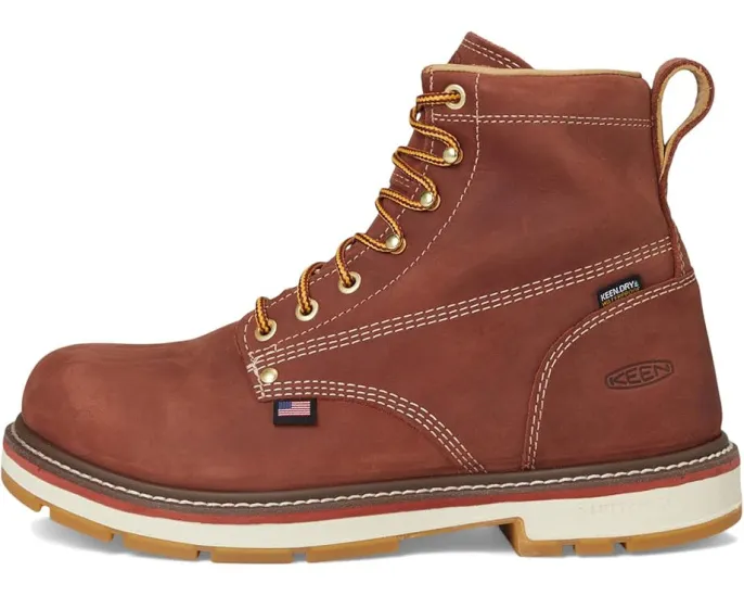 Водонепроницаемые рабочие ботинки KEEN Utility Liberty 6 дюймов с каблуком 90° и кожаным верхом