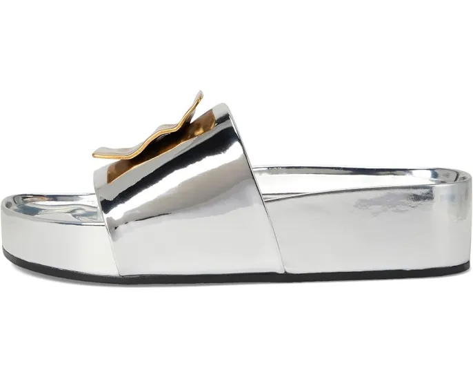Сандалии Patos Mismatch Hammered Slide от Tory Burch с металлическим декором и платформой