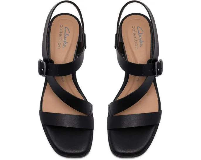 Сандалии Jaylan Sol Clarks на квадратном каблуке с ремешками и стелькой Ultimate Comfort