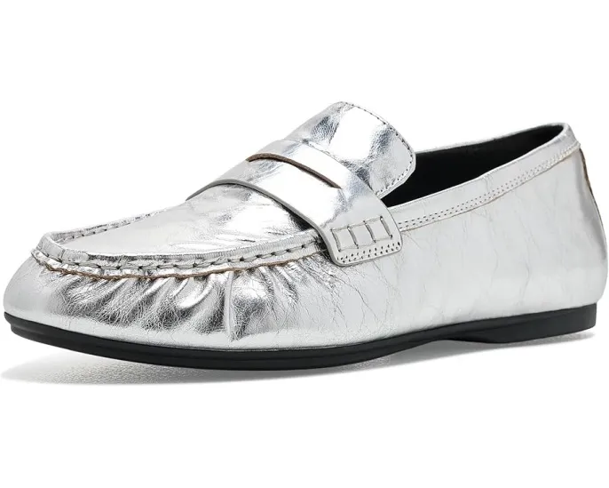 Лоферы FitFlop Delicato из жатой металлизированной кожи