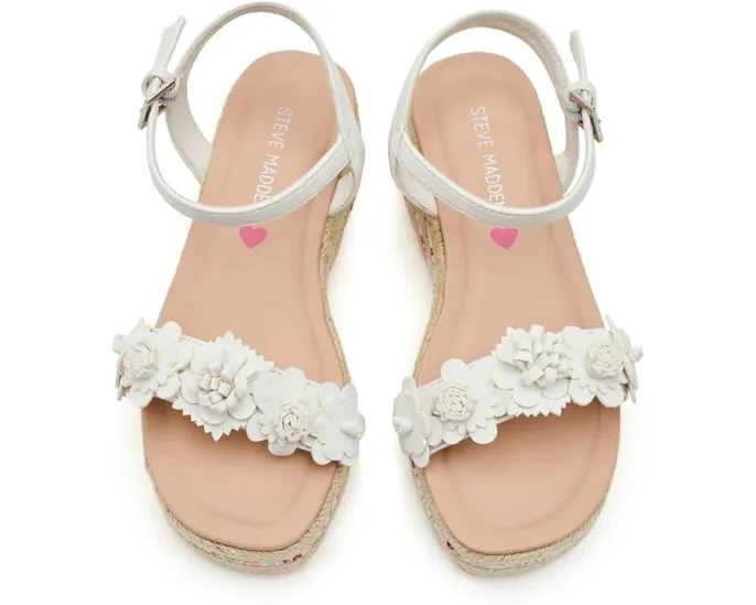 Детские сандалии Steve Madden Kids Dori с цветочными аппликациями и подошвой в стиле эспадрилий