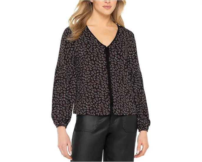 Длинная блуза Liverpool Los Angeles с пуговицами спереди и V-образным вырезом