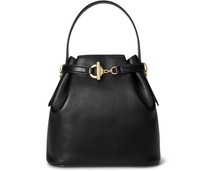 Сумка-ведро Lauren Ralph Lauren из натуральной кожи Blaike среднего размера