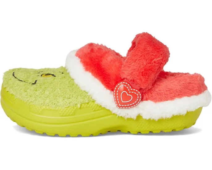 Утепленные кроксы The Grinch Classic Lined Clog для детей с искусственным мехом