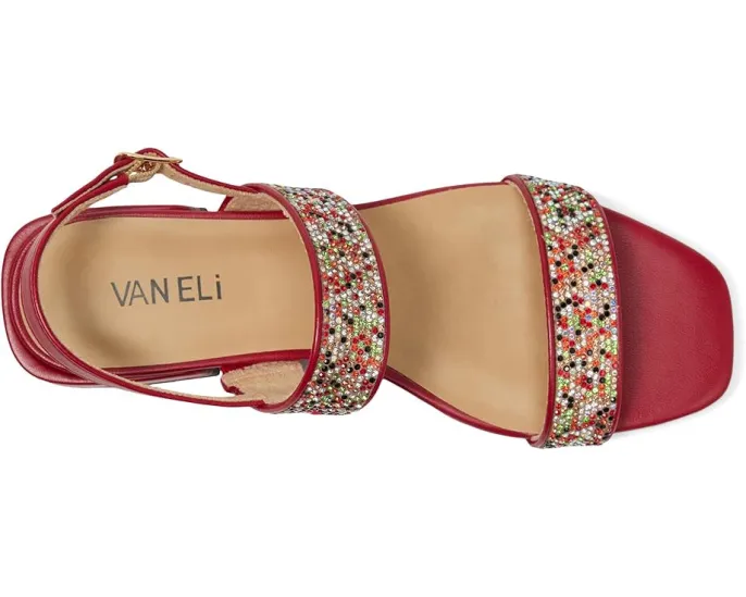 Босоножки Vaneli Emmey с камнями на квадратном носке и устойчивым каблуком