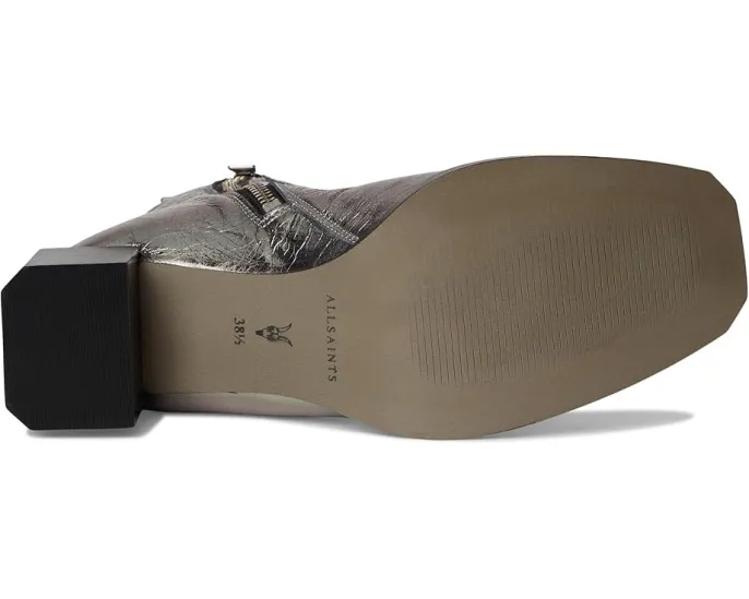 Металлические ботильоны AllSaints Avril с квадратным носком и молнией