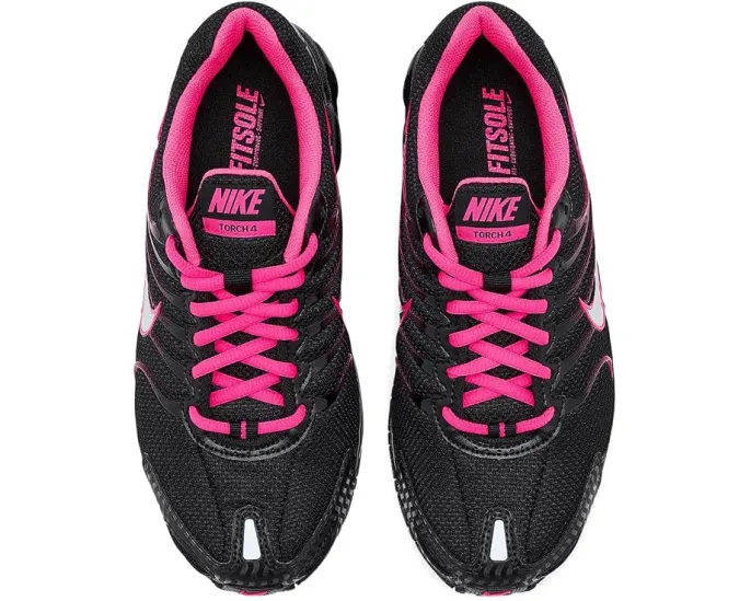 Nike кроссовки Air Max Torch 4 черные с серебристыми и розовыми вставками