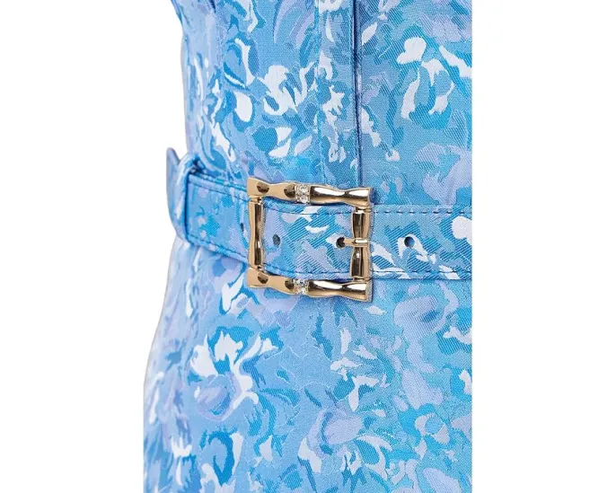 Короткое платье Floral Belt Jacquard с воротником от Adrianna Papell