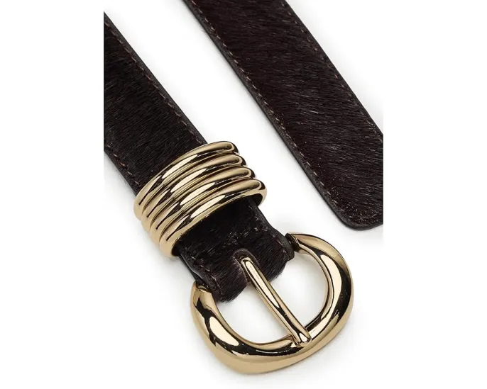 Ремень Madewell Inez Haircalf из кожи с меховой отделкой и двухцветной фурнитурой