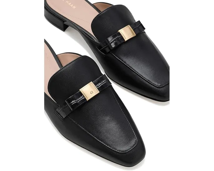 Cole Haan мюли Pasha Bow Mule из кожи с бантом