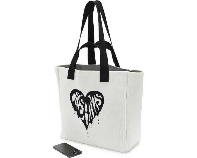 Сумка тоут AllSaints Izzy Heart E/W с графикой в виде сердца и двумя ручками