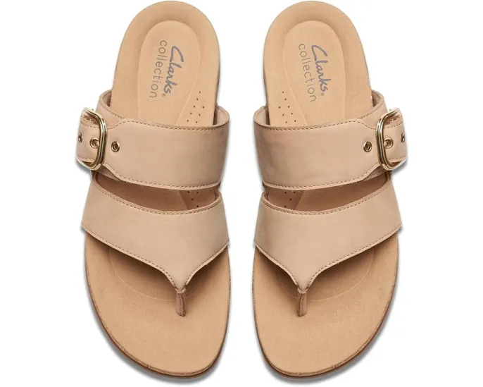 Плоские сандалии Clarks Reileigh Park в стиле вьетнамок с кожаным верхом