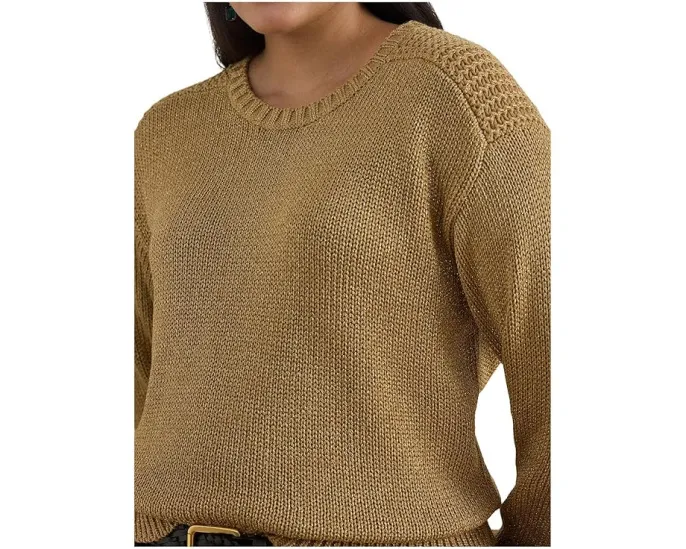 Свитер Lauren Ralph Lauren Plus Size с металликом и круглой горловиной