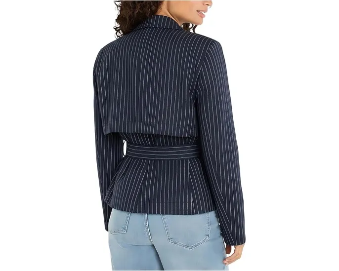 Короткое тренч-пальто Liverpool Los Angeles в полоску с поясом