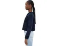 Petite Soft Touch Twill Collarless Jacket With Fray & Lace