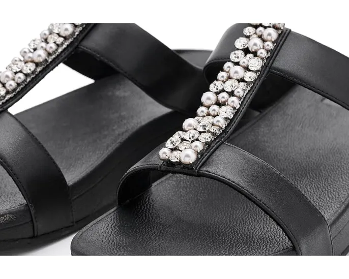 FitFlop Сланцы Fino с жемчугом и кристаллами